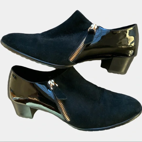 Gamin Tames suede / leather zip up medium black heel - as new - Picture 3 of 6